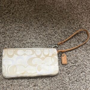 Coach Beige Wristlet
